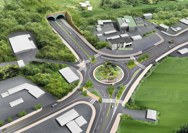 홍성경찰서 앞 삼거리에 올 연말까지 회전교차로가 설치돼 교통흐름과 도시미관이 개선될 것으로 전망된다. 군에 따르면 