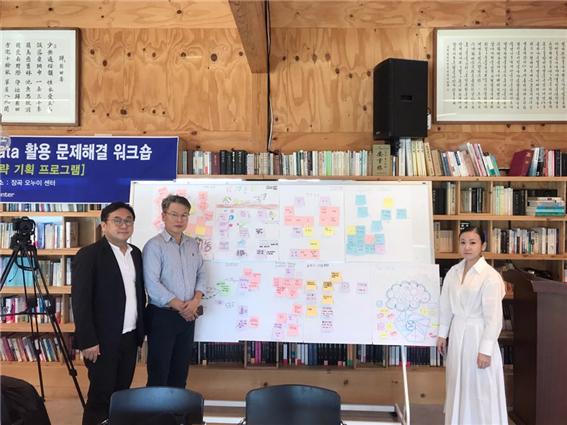 청운대 교수들과 참석자들은 ‘Design Thinking & Big Data 활용 문제해결 워크샵’을 통해 지역대학과 지역의 내밀한 연대의 가치를 재확인했다.