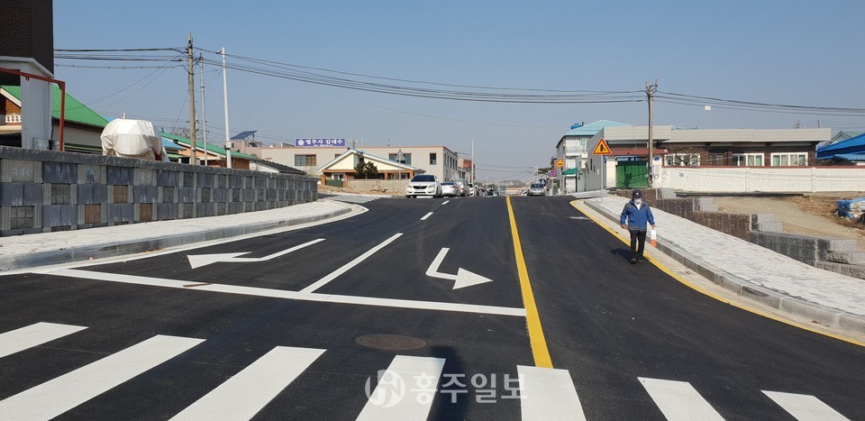 신규 개설된 도시계획도로 전경.