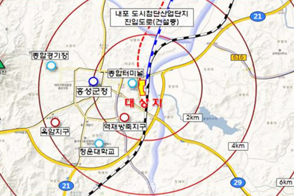 도시개발사업 환지계획 공람시행 역세권 위치지도.