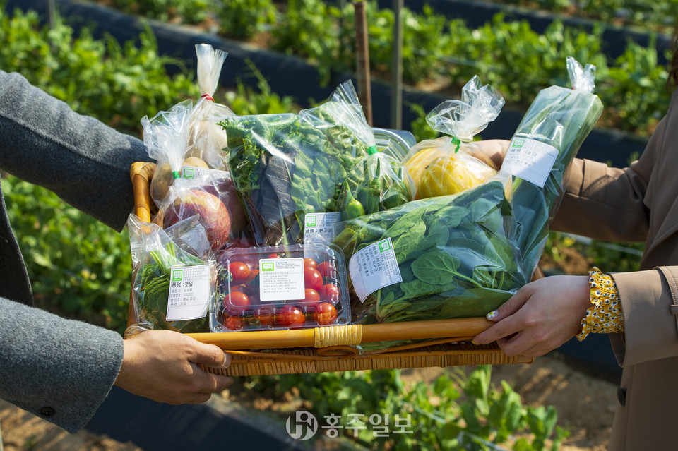 유기농업특구 홍성군에서 생산한 친환경농산물.