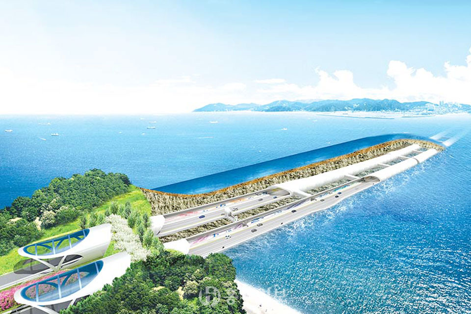 오는 11월 개통을 앞두고 있는 충남 보령 대천항과 원산도를 잇는 보령 해저터널 조감도. 보령 해저터널은 총 연장 6.9㎞로 국내에서 가장 길고, 세계에서 5번째로 길다.