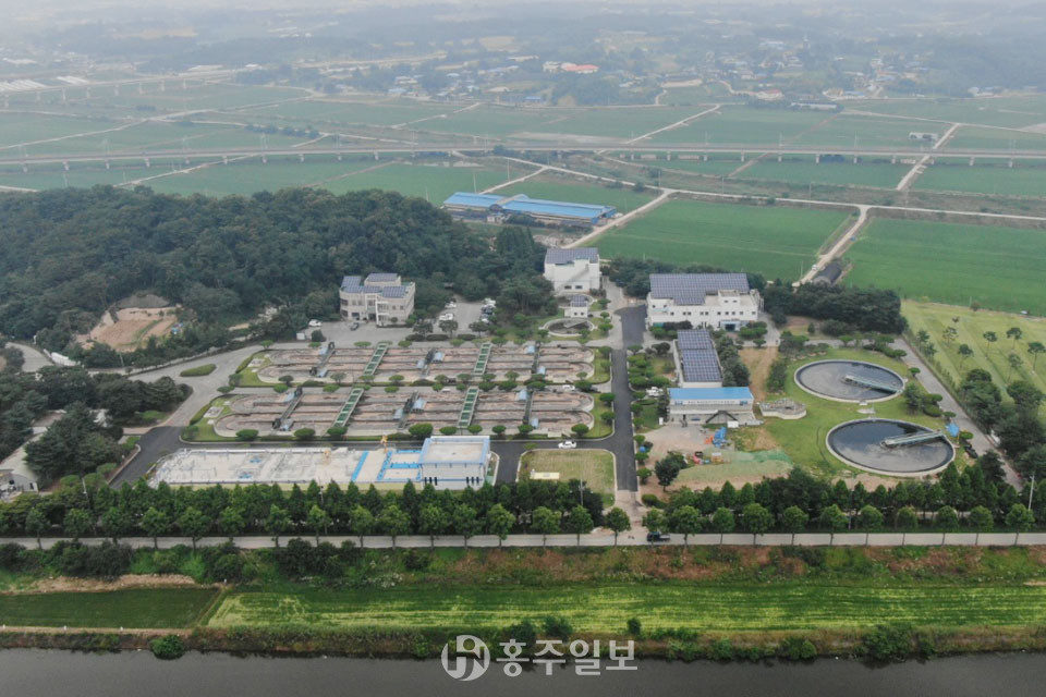 2만 3000㎡으로 증설된 공공하수처리시설 전경.