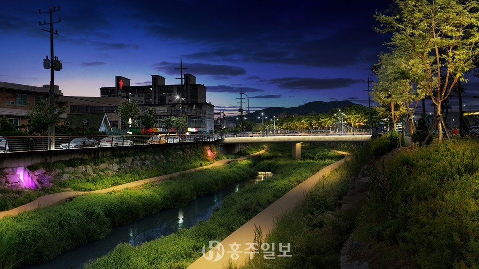 광경교가 보이는 야간경관개선사업 예시안.