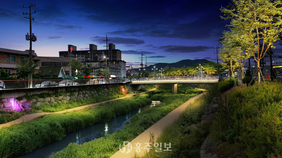 광경교가 보이는 야간경관개선사업 예시 안.
