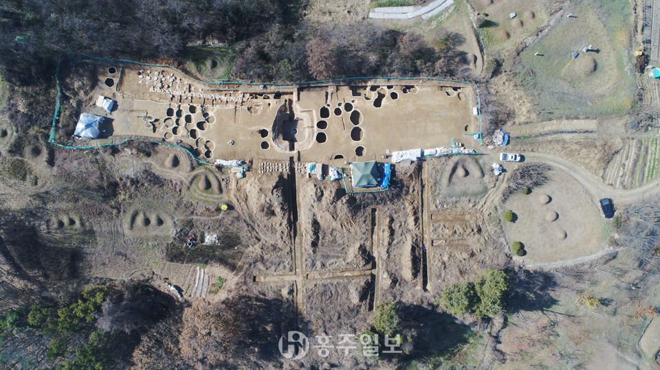 예산산성 발굴 추가 시굴지역 조사 후 전경.