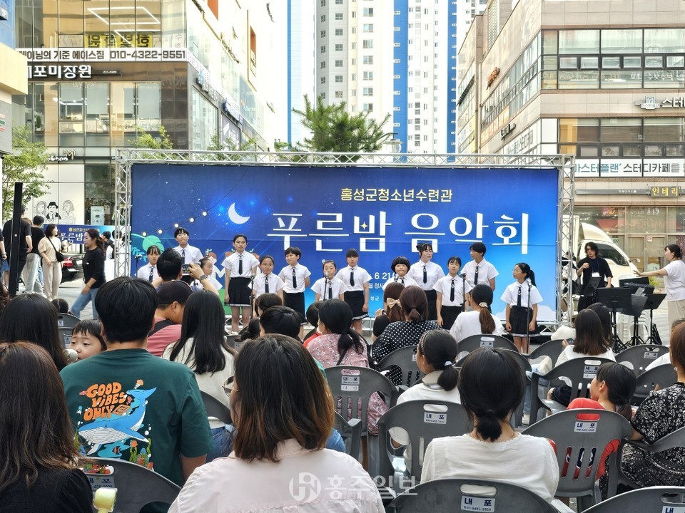 지난 21일 내포 중앙서점 인근에서 성대히 치뤄진 2024 푸른밤 음악회