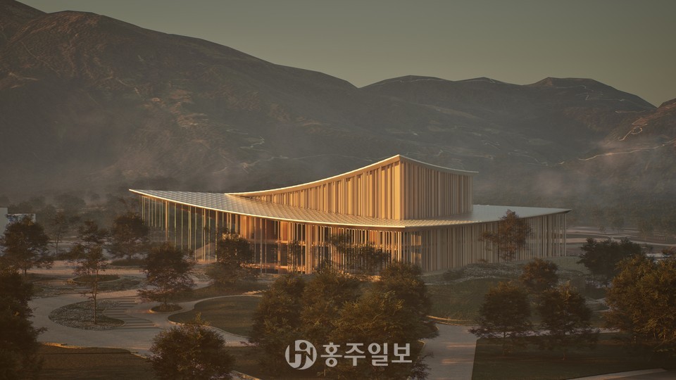 24일 충청남도가 발표한 충남예술의전당의 설계 당선작 전경 투시도