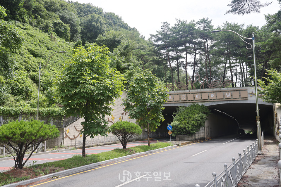 우금티 고개 밑으로 뚫린 우금티터널.