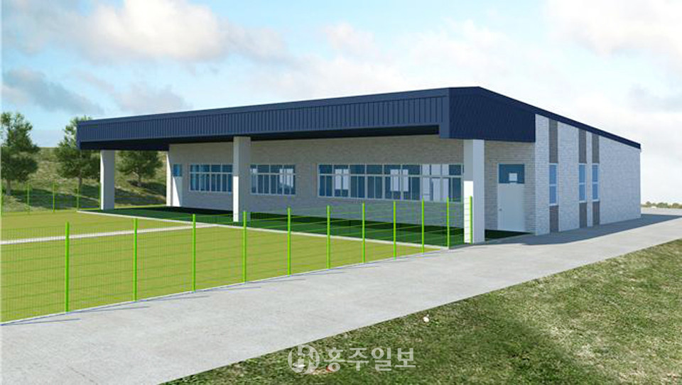 준공예정인 양궁전용훈련장 조감도.