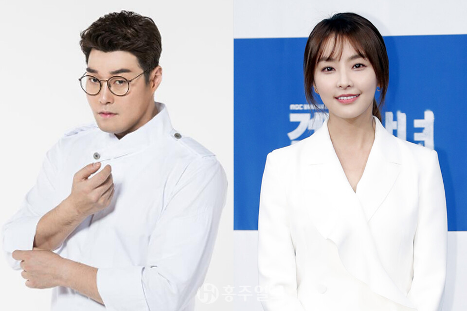 왼쪽부터 지역 식자재를 이용한 레시피를 전수할 오세득 셰프와 홍성글바페 홍보대사 배우 정유미.